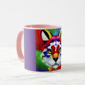 Alexander's Cat purple and pink center combo mug (Devant gauche)