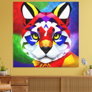 Alexander's Cat witte canvasprint Canvas Afdruk