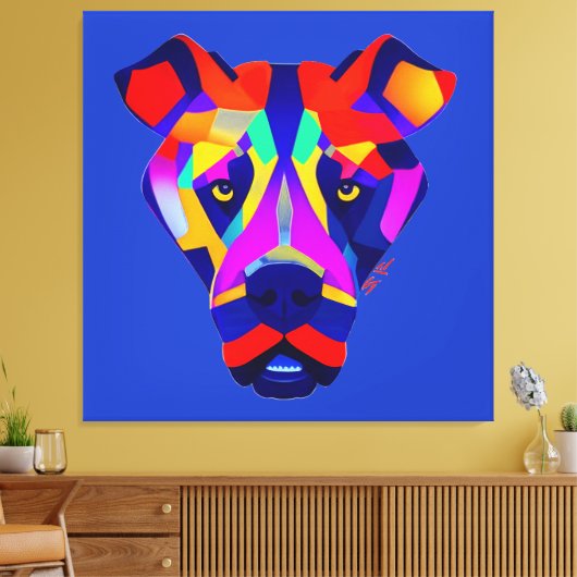 Alexander's Dog canvasprint blauw Canvas Afdruk (Insitu (Woonkamer))