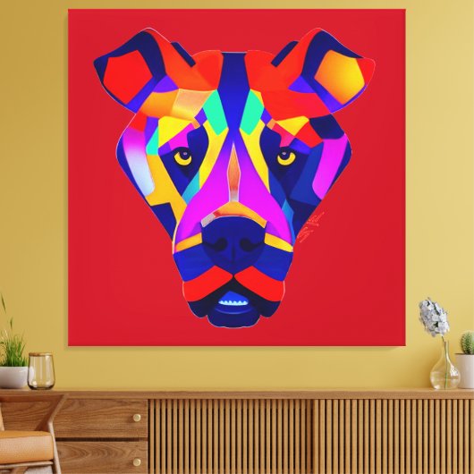 Alexander's Dog rode canvasprint Canvas Afdruk (Insitu (Woonkamer))