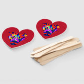 Alexander's Dog rode hart hand fans Handwaaier (Niet-gemonteerd)