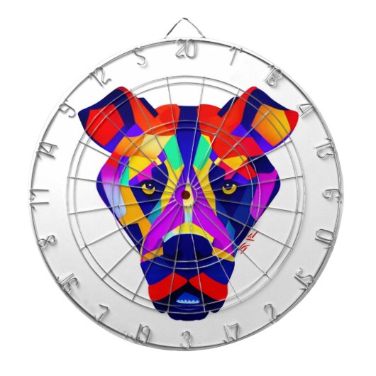 Alexander's Dog wit dartboard Dartbord (Voorkant)