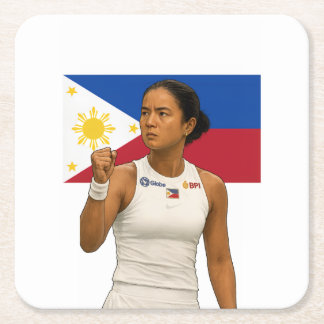 Alexandra Eala – Guadalajara Kampioen 2025 Onderze Vierkante Kartonnen Onderzetter