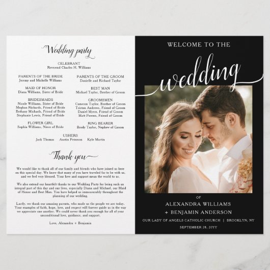 Alexandra katholieke Wedding Mass Ceremony Program (Voorkant)