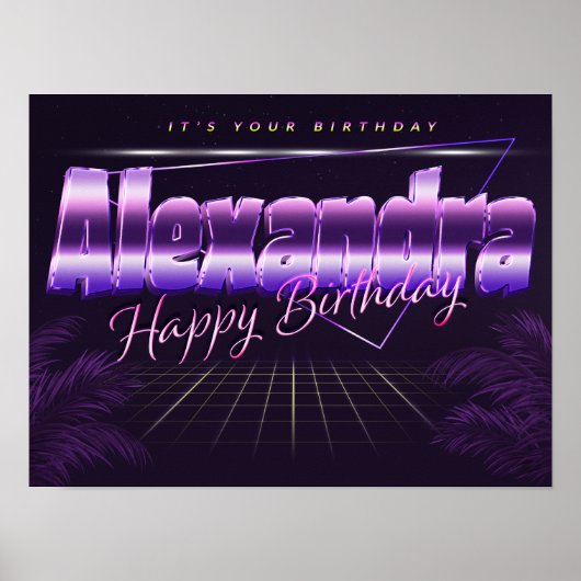 Alexandra Nom Vorname retro Poster Geburtstag (Devant)