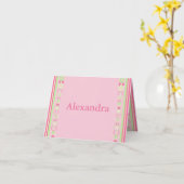 Alexandra Pink Modern Circles Kaart (Gele Bloem)