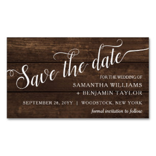 Alexandra Rustic Save the Date Magnets Magnetisch Visitekaartje
