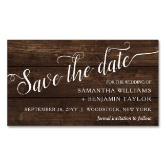 Alexandra Rustic Save the Date Magnets Magnetisch Visitekaartje