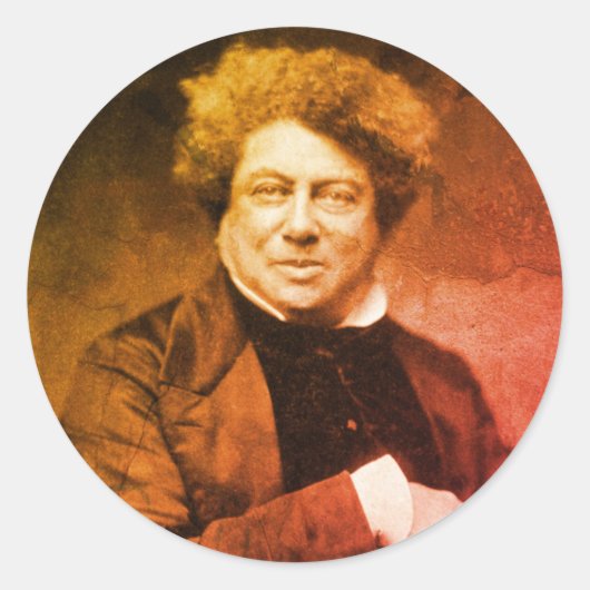 Alexandre Dumas  Ronde Sticker (Voorkant)