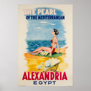 Alexandria, Egypte, Poster Vintage voyage