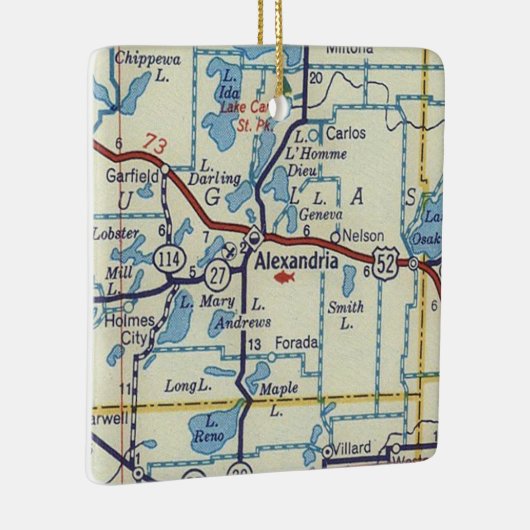 Alexandria MN  Map Keramisch Ornament (Rechts)