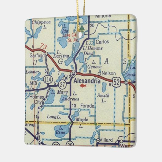 Alexandria MN  Map Keramisch Ornament (Links)
