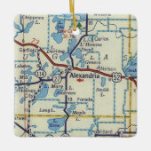 Alexandria MN  Map Keramisch Ornament (Voorkant)