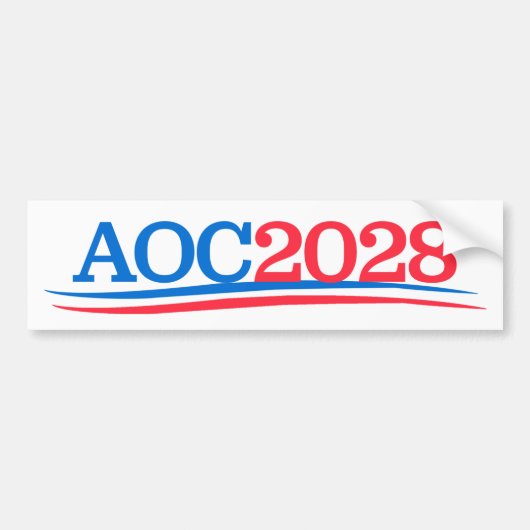 Alexandria Ocasio-Cortez AOC 2028 Bumpersticker (Voorkant)
