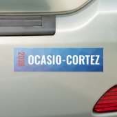 Alexandria Ocasio-Cortez Blue Geometric Bumpersticker (Op auto)