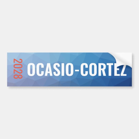 Alexandria Ocasio-Cortez Blue Geometric Bumpersticker (Voorkant)