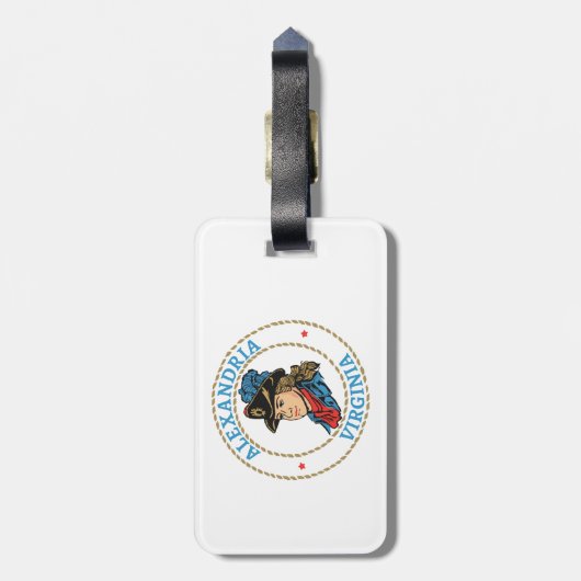 Alexandria Virginia Koloniaal Bagagelabel (Achterkant verticaal)