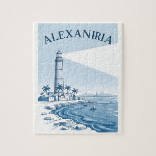 Alexandrië Vuurtoren Kust Scène Reizen Legpuzzel