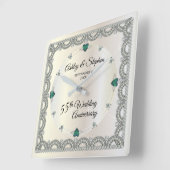 Alexandriet | Diamonds 55th Wedding Jubileum Vierkante Klok (Hoek)