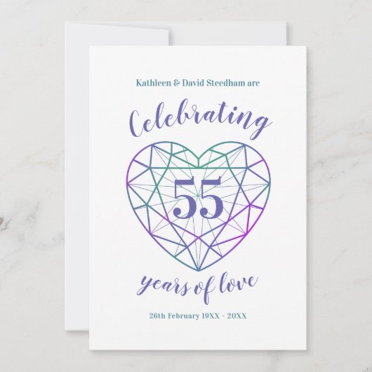 Alexandriet Huwelijk 55 jaar liefde nodigt uit Kaart (Voorkant)