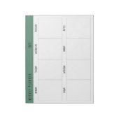 Alexandrite Teal Simple Modern Weekly Planner Notitieblok (Gedraaid)