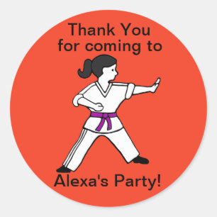 Alexa's Martial Arts Party Dank je stickers