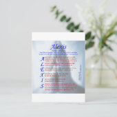 Alexis Acrostic Briefkaart (Staand voorkant)