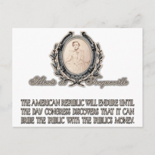 Alexis de Tocqueville Quote: Het leven van Amerika Briefkaart (Voorkant)