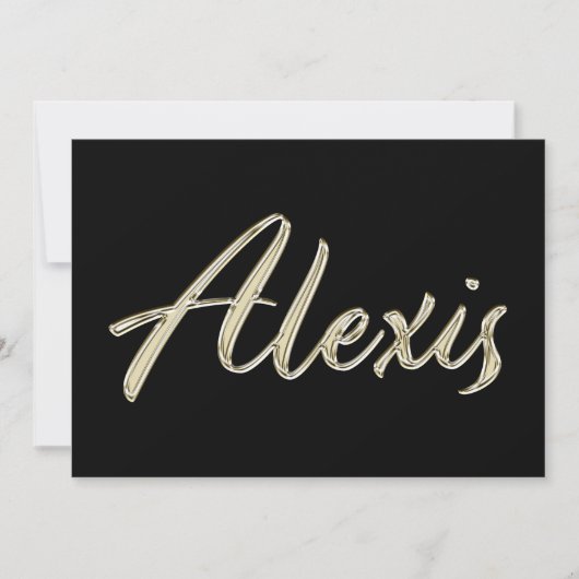 Alexis Name white gold Handwriting Karte Kaart (Voorkant)