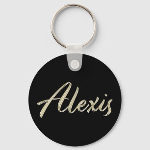 Alexis Name whitegold Button Schlüsselanhänger Sleutelhanger