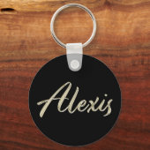 Alexis Name whitegold Button Schlüsselanhänger Sleutelhanger (Voorkant)