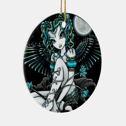 "Alexis" Water Lily Moon Angel Ornament (Rechts)