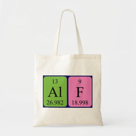 Alf periodieke lijstnaam canvas tas (Voorkant)
