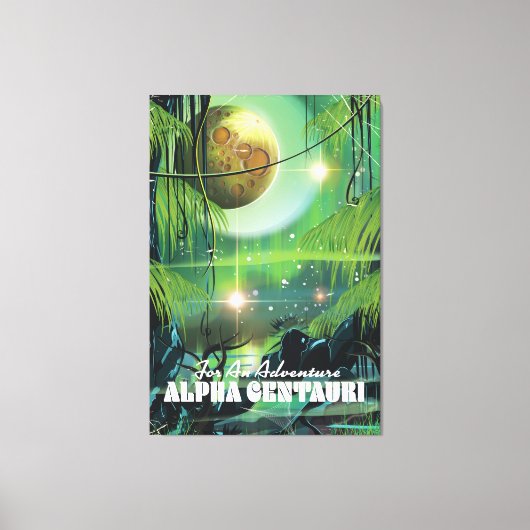 Alfa Centauri retro-moeras sci-fi poster Canvas Afdruk (Voorkant)