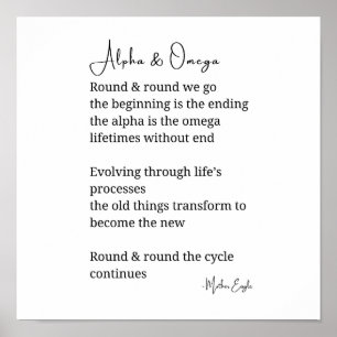 Alfa en omega gedicht verticale print muur art dec