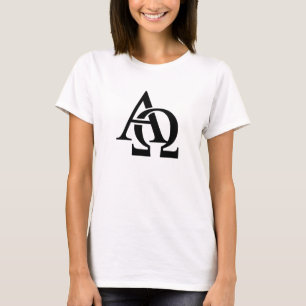 Alfa- en omega-symbolen Griekse alfabet T-shirt