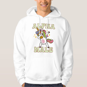 Alfa mannelijke ironische eenhoorn 1 hoodie
