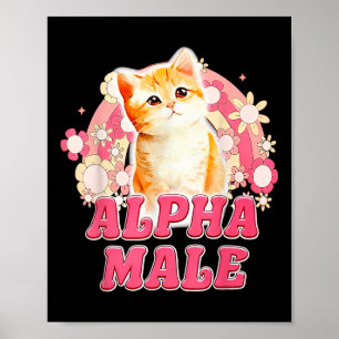 Alfa Mannelijke Kat Kitten Grappig Voor Mannen Vro Poster