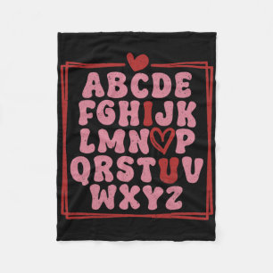 Alfabet Abc Ik Hou Van Jou T-shirt Valentijnsdag H Fleece Deken
