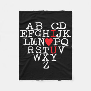 Alfabet Abc Ik Hou Van Jou T-shirt Valentijnsdag H Fleece Deken