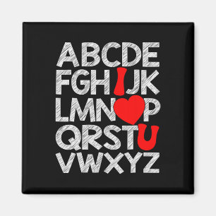 Alfabet Abc Ik Hou Van Jou T-shirt Valentijnsdag H Magneet