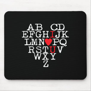 Alfabet Abc Ik Hou Van Jou T Shirt Valentijnsdag H Muismat