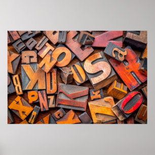 alfabet abstract - achtergrond van willekeurig let poster