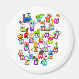 Alfabet Animal ABCs Learning Circle Magnet Magneet