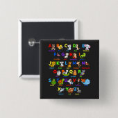 Alfabet Animal ABCs Learning Square Button (Voorkant /achterkant)