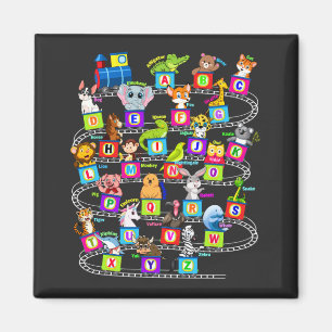 Alfabet Animal ABCs Learning Square Magneet
