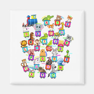 Alfabet Animal ABCs Learning Square Magnet Magneet