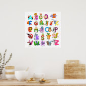 Alfabet Animal Clipart Learning Poster (Keuken)