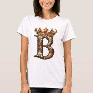 Alfabet b met kroon t-shirt