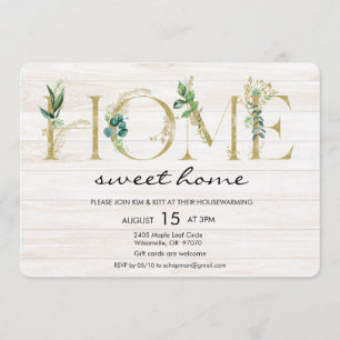 Alfabet Blad Housewarming Uitnodiging